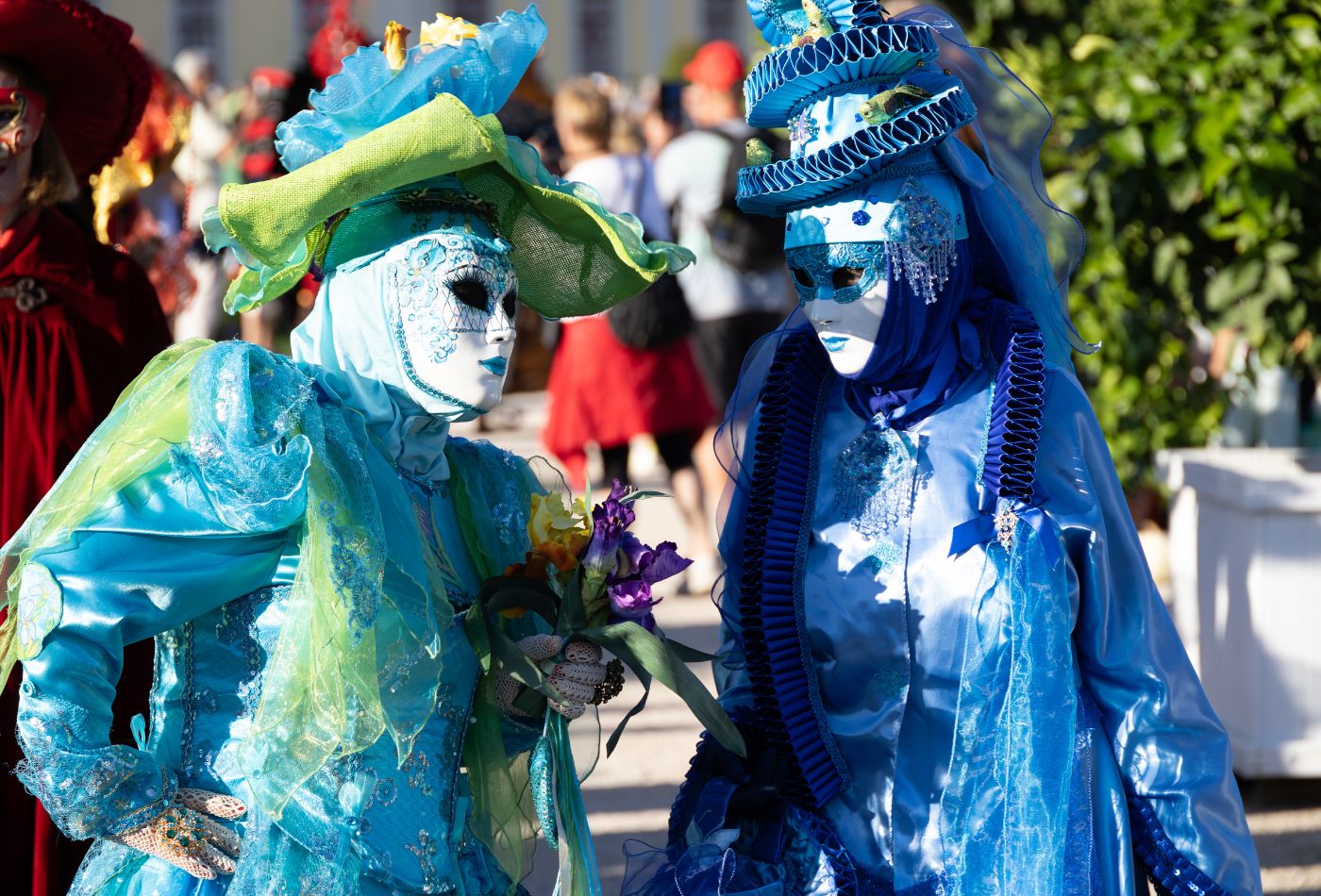 Kostümträger auf der Venezianischen Messe
