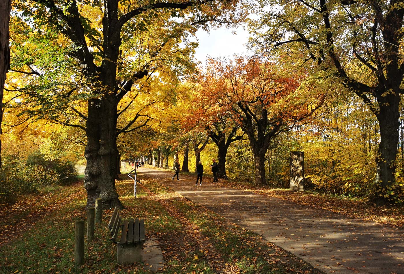 Blick auf den bunt eingefärbten Planetenweg.