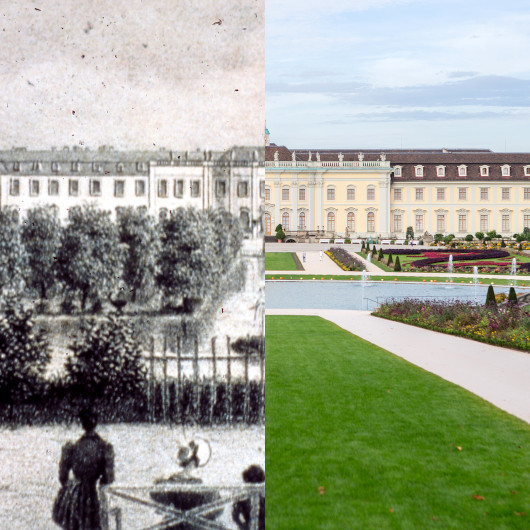 Vergleich des Residenzschloss Früher und Heute