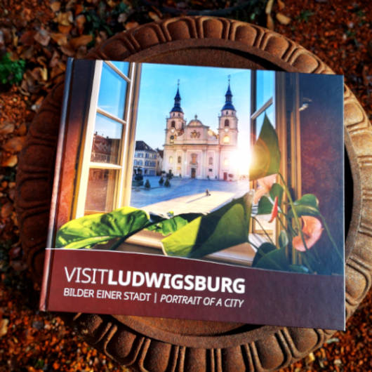 Innenaufnahme der Tourist Information Ludwigsburg mit Tresen.