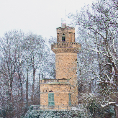 Ein kleines Schloss im Winter