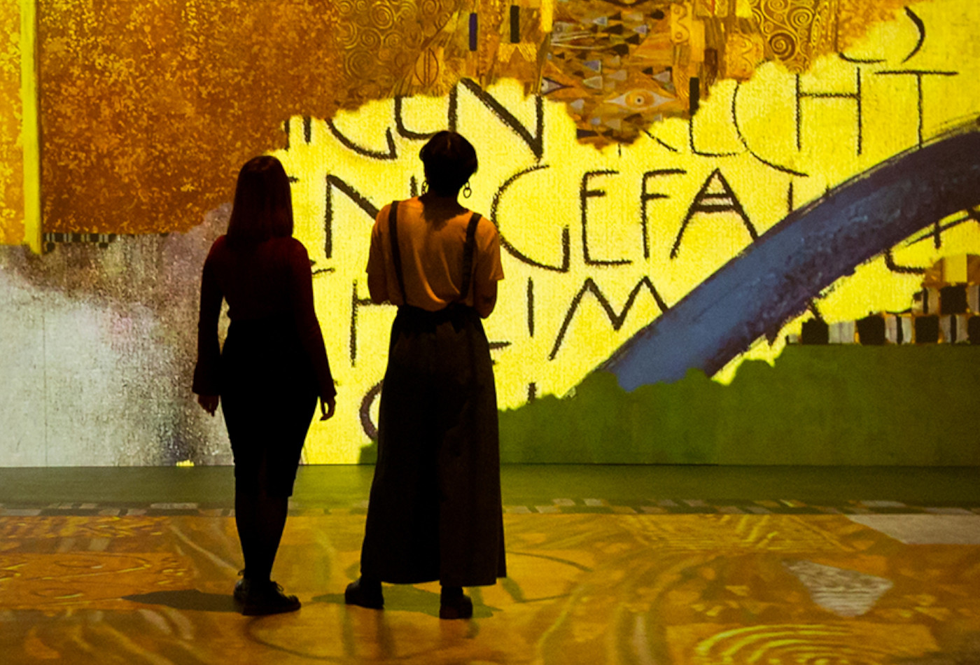 Projektion des Malers Gustav Klimt